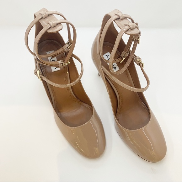 Alaia 90 Patent Leather Mary Jane Nude Pumps (Size 38) - Picture 5 of 9